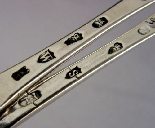 PAIR OF RARE IRISH SOLID STERLING SILVER BERRY SERVING SPOONS 1790 1793 GEORGIAN 144G - ADDITIONAL PHOTO 6