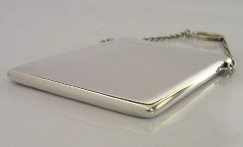 MINT STYLISH ENGLISH SOLID SILVER LADIES CARD CASE 1915 ANTIQUE ART DECO 72G - ADDITIONAL PHOTO 5