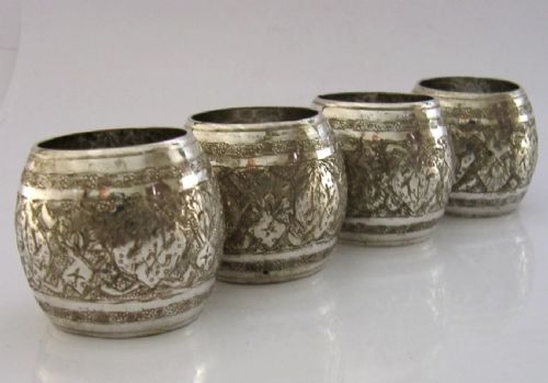 HEAVY 172G SET OF 4 EASTERN 84 SOLID SILVER NAPKIN RINGS C1960 - ADDITIONAL PHOTO 3