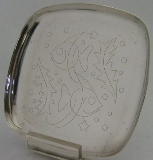 A E JONES SOLID STERLING SILVER FISH DISH 1960 GEOFFREY BELLAMY DESIGNED - ADDITIONAL PHOTO 3