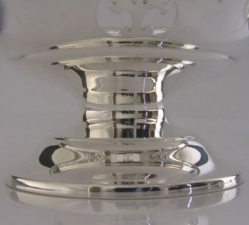 MINT LARGE EDWARDIAN STERLING SILVER DISH FRUIT OR CAKE BOWL 1906 ANTIQUE 216G - ADDITIONAL PHOTO 4