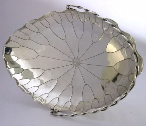 LARGE 266G BEAUTIFUL CHINESE EXPORT SILVER WATER LILY LEAF BOWL 1900 ANTIQUE - ADDITIONAL PHOTO 1