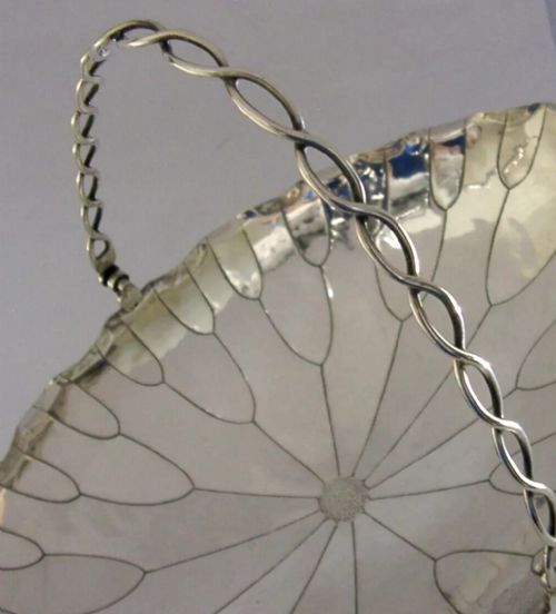 LARGE 266G BEAUTIFUL CHINESE EXPORT SILVER WATER LILY LEAF BOWL 1900 ANTIQUE - ADDITIONAL PHOTO 2