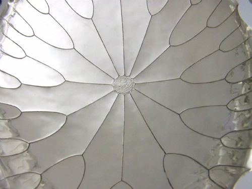 LARGE 266G BEAUTIFUL CHINESE EXPORT SILVER WATER LILY LEAF BOWL 1900 ANTIQUE - ADDITIONAL PHOTO 3