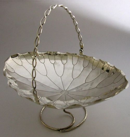 LARGE 266G BEAUTIFUL CHINESE EXPORT SILVER WATER LILY LEAF BOWL 1900 ANTIQUE - ADDITIONAL PHOTO 7