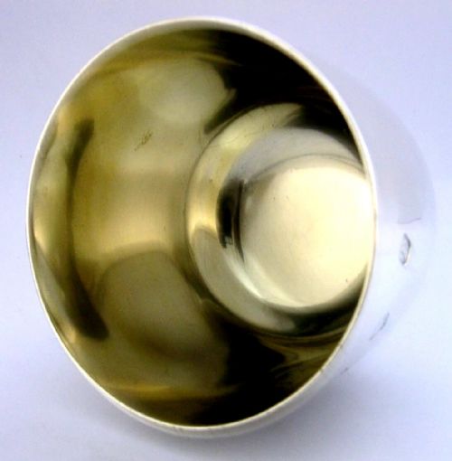 GEORGIAN STYLE 155G STERLING SILVER TUMBLER WHISKY BEAKER CUP 1968 BARWARE - ADDITIONAL PHOTO 1