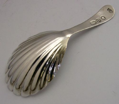 1799 ELIZABETH MORLEY STERLING SILVER DIGBY WALLACE FAMILY CRESTED CADDY SPOON - ADDITIONAL PHOTO 2