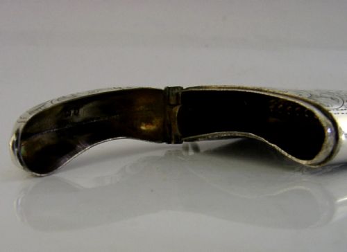 QUALITY LEFT HANDED STERLING SILVER VESTA MATCH CASE 1924 ANTIQUE - ADDITIONAL PHOTO 4