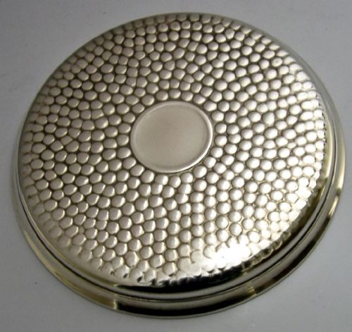 ENGLISH STERLING SILVER DISH COASTER LITTLEJOHN FAMILY CREST 1905 50G ANTIQUE - ADDITIONAL PHOTO 4