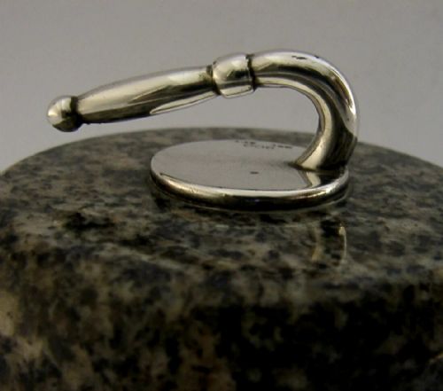 UNUSUAL SCOTTISH PROVINCIAL STERLING SILVER CURLING STONE DESK PAPERWEIGHT 1955 - ADDITIONAL PHOTO 1