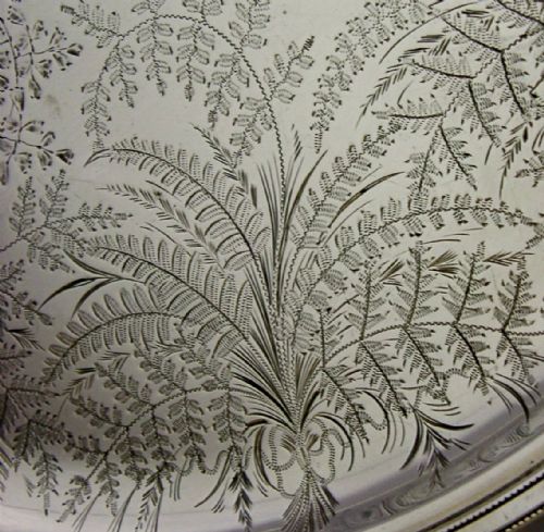 HARTHILL YORKSHIRE CRICKET CLUB STERLING SILVER TRAY SALVER 1878 ANTIQUE 530G - ADDITIONAL PHOTO 2