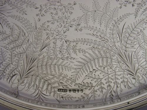 HARTHILL YORKSHIRE CRICKET CLUB STERLING SILVER TRAY SALVER 1878 ANTIQUE 530G - ADDITIONAL PHOTO 7