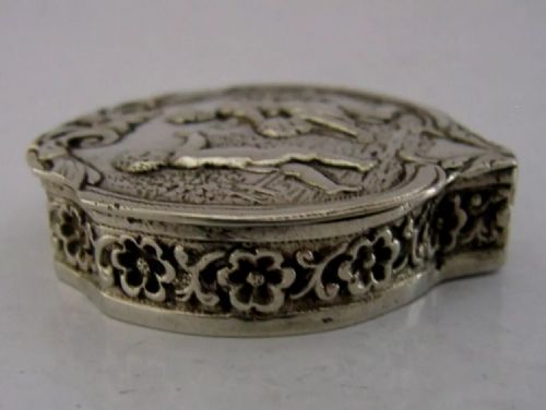 SUPERB CAST GERMAN HANAU SOLID SILVER CHERUBS BOYS PLAYING BOX C1900 ANTIQUE - ADDITIONAL PHOTO 4