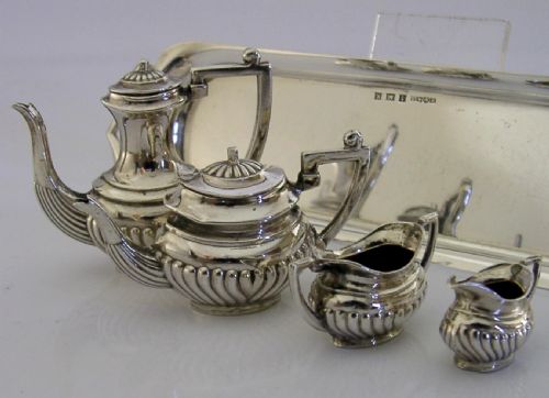 SUPERB ENGLISH SOLID STERLING SILVER MINIATURE DOLLS HOUSE TEA SET 1959 - ADDITIONAL PHOTO 5