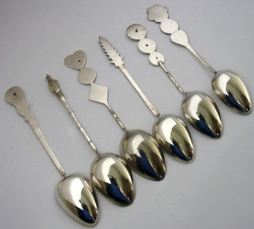 SUPERB SET OF SIX CHINESE EXPORT SOLID SILVER SPOONS C1920 ANTIQUE CASED - ADDITIONAL PHOTO 7