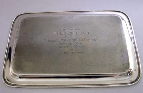 HISTORIC 655G AMERICAN DEPRESSION ERA 1929 STERLING SILVER TRAY DAYTON OHIO - ADDITIONAL PHOTO 2