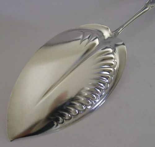 LARGE LUKIN FAMILY CREST AMERICAN SOLID STERLING SILVER SERVER 1890 ANTIQUE 106G - ADDITIONAL PHOTO 7