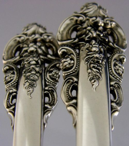 AMERICAN 68G GRANDE BAROQUE WALLACE STERLING SILVER PICKLE FORK SPOON C1941 - ADDITIONAL PHOTO 4