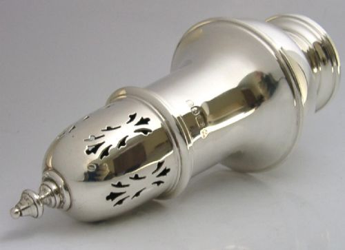heavy large 162g solid sterling silver sugar caster shaker 1967 - CATEGORY: ANTIQUE SILVER - DATED 1960