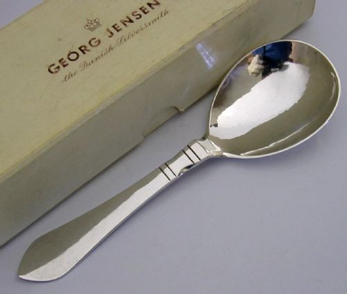 BOXED GEORG JENSEN STERLING SILVER CONTINENTAL ANTIK PATTERN SPOON 1948 ART DECO - ADDITIONAL PHOTO 3