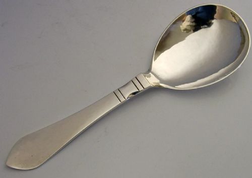 BOXED GEORG JENSEN STERLING SILVER CONTINENTAL ANTIK PATTERN SPOON 1948 ART DECO - ADDITIONAL PHOTO 4