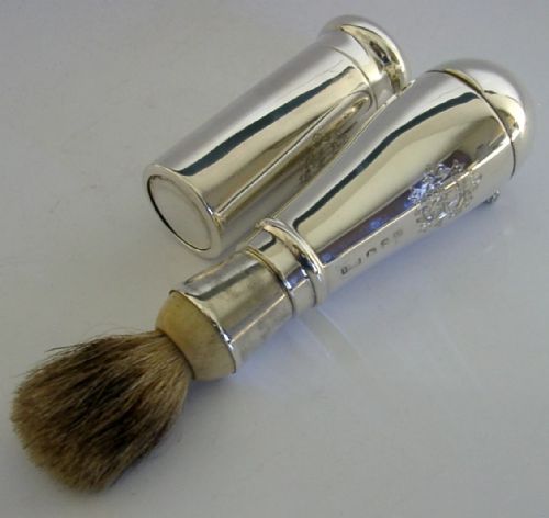 RARE VICTORIAN STERLING SILVER TRAVELLING SHAVING SET 1899 ANTIQUE CASED - ADDITIONAL PHOTO 2