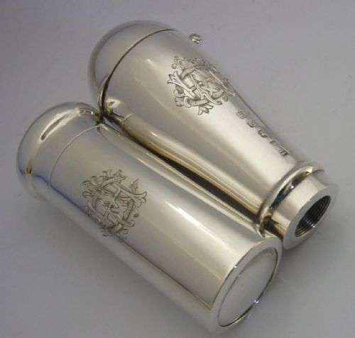 RARE VICTORIAN STERLING SILVER TRAVELLING SHAVING SET 1899 ANTIQUE CASED - ADDITIONAL PHOTO 8