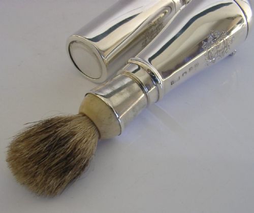 RARE VICTORIAN STERLING SILVER TRAVELLING SHAVING SET 1899 ANTIQUE CASED - ADDITIONAL PHOTO 13