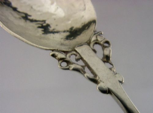 RARE AMY SANDHEIM STERLING SILVER CADDY SPOON 1925 ENGLISH ANTIQUE ARTS CRAFT - ADDITIONAL PHOTO 1