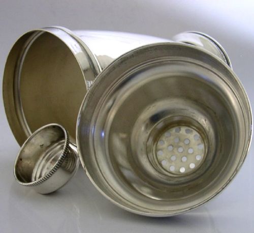 MINT ART DECO ITALIAN 800 SOLID SILVER COCKTAIL SHAKER C19401950 BARWARE 258G - ADDITIONAL PHOTO 2