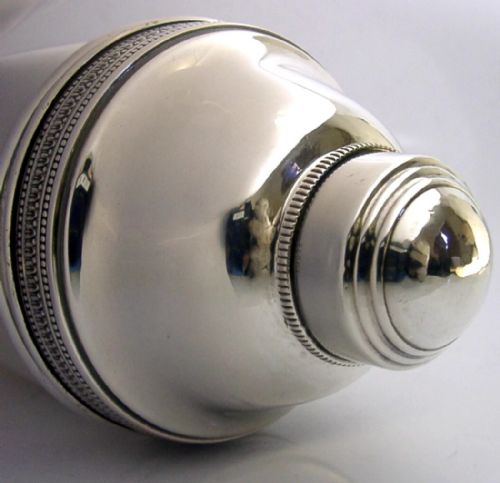 MINT ART DECO ITALIAN 800 SOLID SILVER COCKTAIL SHAKER C19401950 BARWARE 258G - ADDITIONAL PHOTO 5