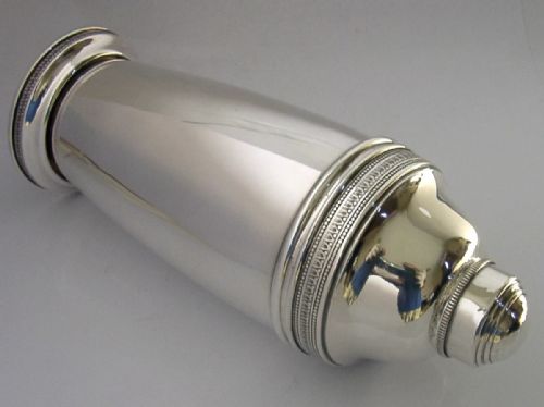 MINT ART DECO ITALIAN 800 SOLID SILVER COCKTAIL SHAKER C19401950 BARWARE 258G - ADDITIONAL PHOTO 6