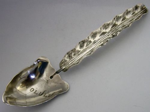 LARGE 108G AMERICAN STERLING SILVER SOUVENIR SERVING SPOON HONOLULU C1900 - ADDITIONAL PHOTO 4