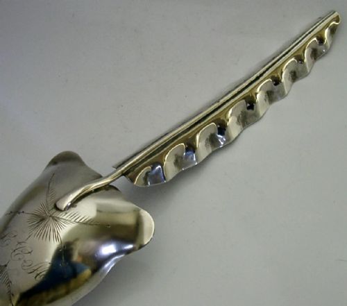 LARGE 108G AMERICAN STERLING SILVER SOUVENIR SERVING SPOON HONOLULU C1900 - ADDITIONAL PHOTO 5