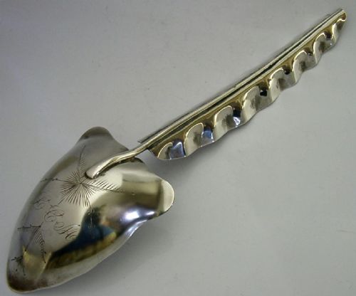 LARGE 108G AMERICAN STERLING SILVER SOUVENIR SERVING SPOON HONOLULU C1900 - ADDITIONAL PHOTO 6