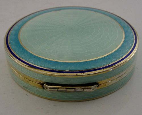 SUPERB ANTIQUE STERLING SILVER ENAMEL BOX C1920 25INCH ART DECO - ADDITIONAL PHOTO 6