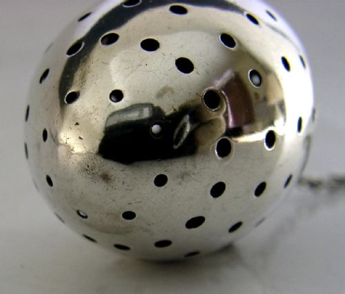 VICTORIAN STERLING SILVER TEA INFUSER BALL EGG STRAINER 1894 UNUSUAL ANTIQUE - ADDITIONAL PHOTO 8