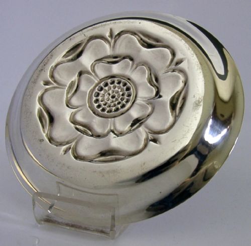 BEAUTIFUL ENGLISH STERLING SILVER TUDOR ROSE DISH BOWL 1953 44G - ADDITIONAL PHOTO 6