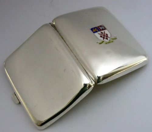 STERLING SILVER ENAMEL PLYMOUTH MARJON UNIVERSITY CIGARETTE CASE 1926 ANTIQUE - ADDITIONAL PHOTO 5