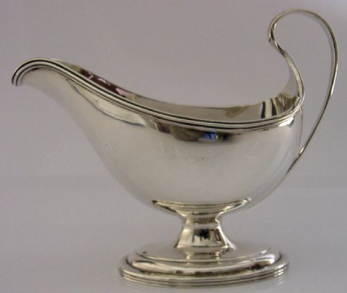 GLADSONE FAMILY CRESTED STERLING SILVER SAUCE BOAT JUG 1907 ENGLISH 114G - ADDITIONAL PHOTO 3