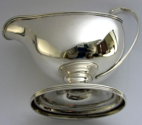 GLADSONE FAMILY CRESTED STERLING SILVER SAUCE BOAT JUG 1907 ENGLISH 114G - ADDITIONAL PHOTO 6
