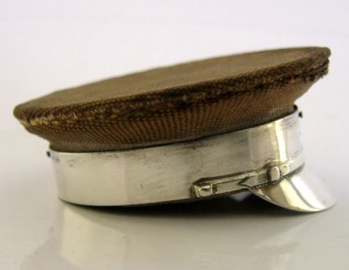 NOVELTY STERLING SILVER OFFICERS HAT PIN CUSHION NEEDLEWORK 1914 WWI MILITARY - ADDITIONAL PHOTO 4