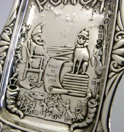 RARE MR PUNCH JUDY STERLING SILVER DISH 1890 ANTIQUE VICTORIAN 1896 - ADDITIONAL PHOTO 1