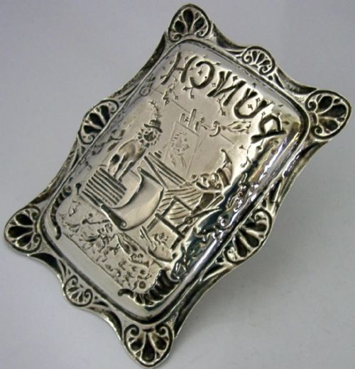 RARE MR PUNCH JUDY STERLING SILVER DISH 1890 ANTIQUE VICTORIAN 1896 - ADDITIONAL PHOTO 5