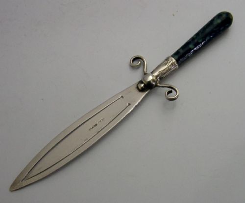 large c1910 sterling silver bookmark page marker antique - CATEGORY: ANTIQUE SILVER - DATED 1910