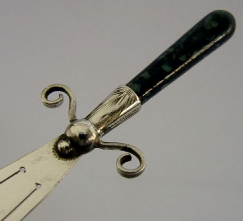 LARGE C1910 STERLING SILVER BOOKMARK PAGE MARKER ANTIQUE - ADDITIONAL PHOTO 1