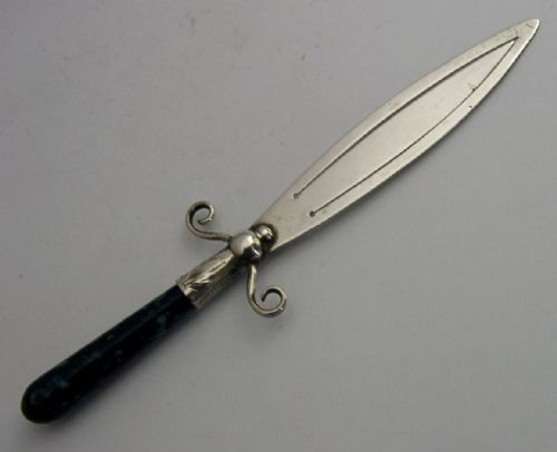 LARGE C1910 STERLING SILVER BOOKMARK PAGE MARKER ANTIQUE - ADDITIONAL PHOTO 2
