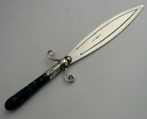 LARGE C1910 STERLING SILVER BOOKMARK PAGE MARKER ANTIQUE - ADDITIONAL PHOTO 3