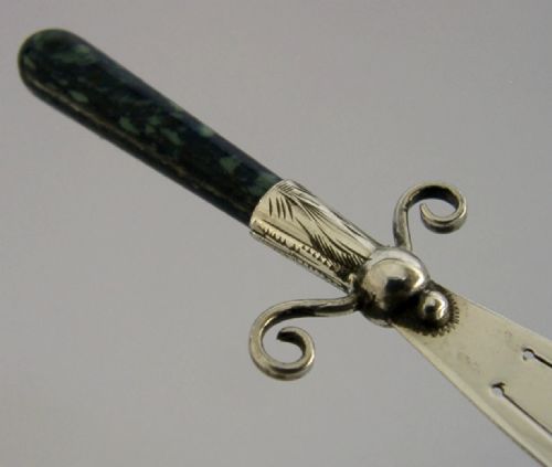 LARGE C1910 STERLING SILVER BOOKMARK PAGE MARKER ANTIQUE - ADDITIONAL PHOTO 5