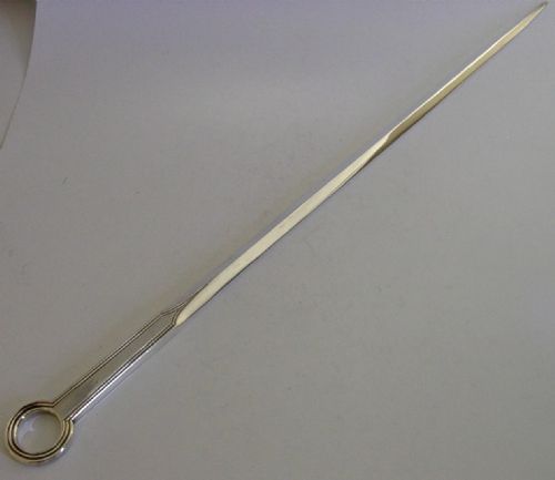 HUGE 14INCH STERLING SILVER LETTER ENVELOPE OPENER SKEWER 1872 ANTIQUE 108G - ADDITIONAL PHOTO 2